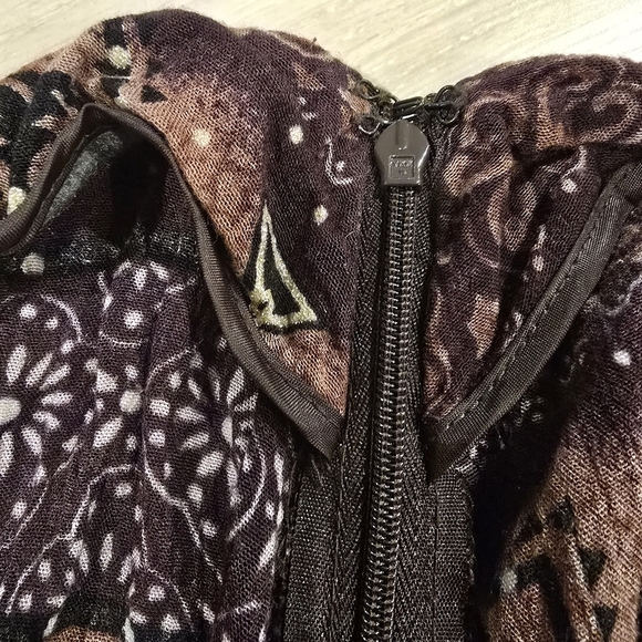 Relativity Womens 14 Patterned Gold MetallicAccents Skirt Unlined. - Picture 7 of 7